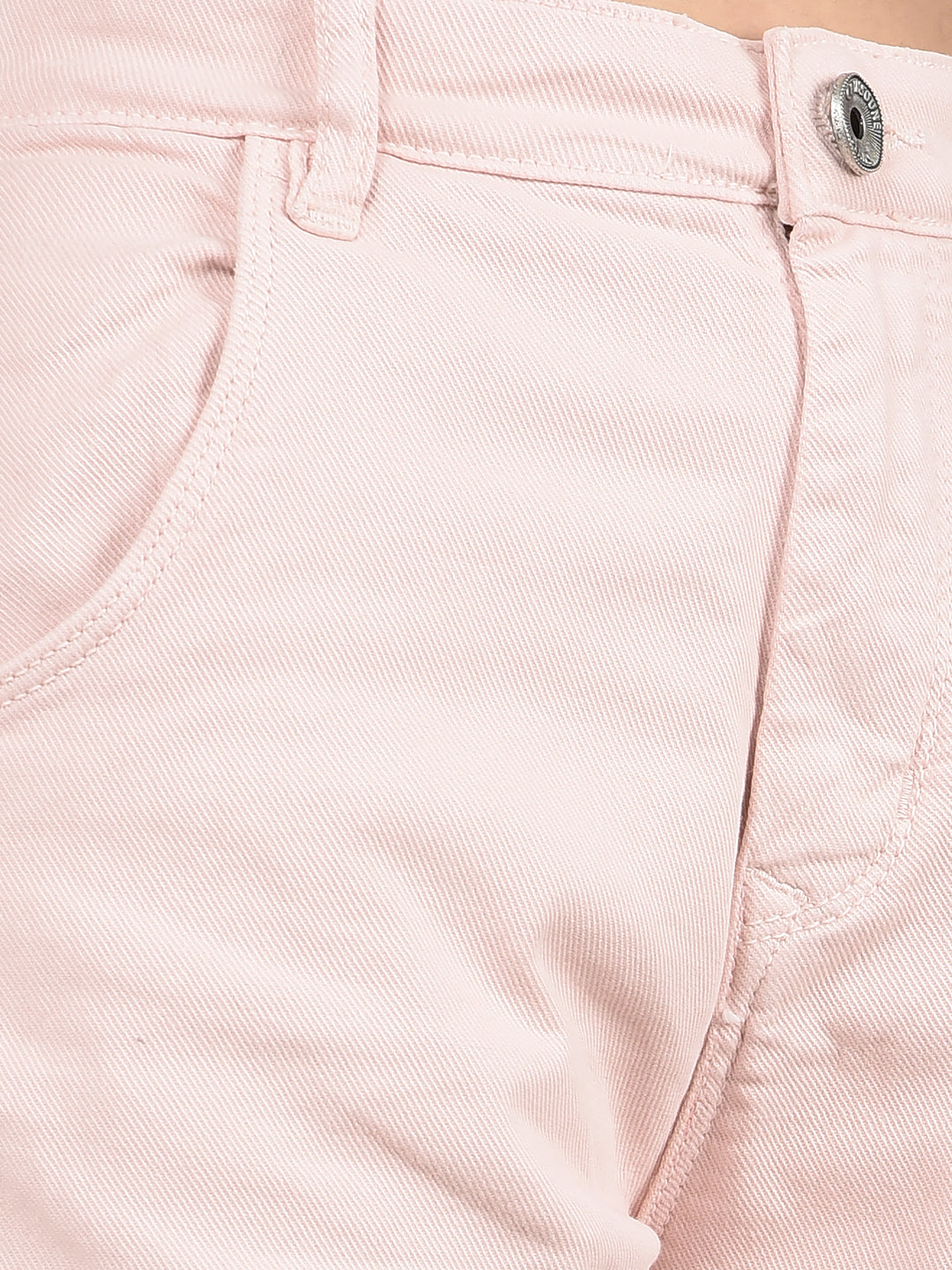 Pink Relaxed Fit Cargo Jeans-Girls Jeans-Crimsoune Club
