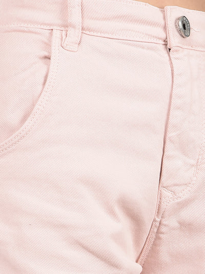 Pink Relaxed Fit Cargo Jeans-Girls Jeans-Crimsoune Club