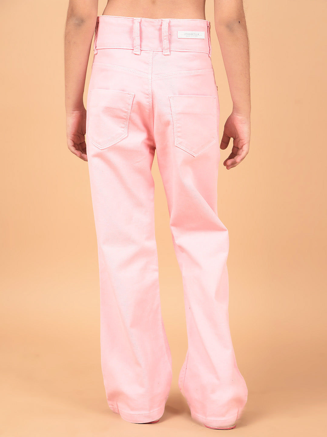 Pink Bootcut High-Waist Jeans-Girls Jeans-Crimsoune Club