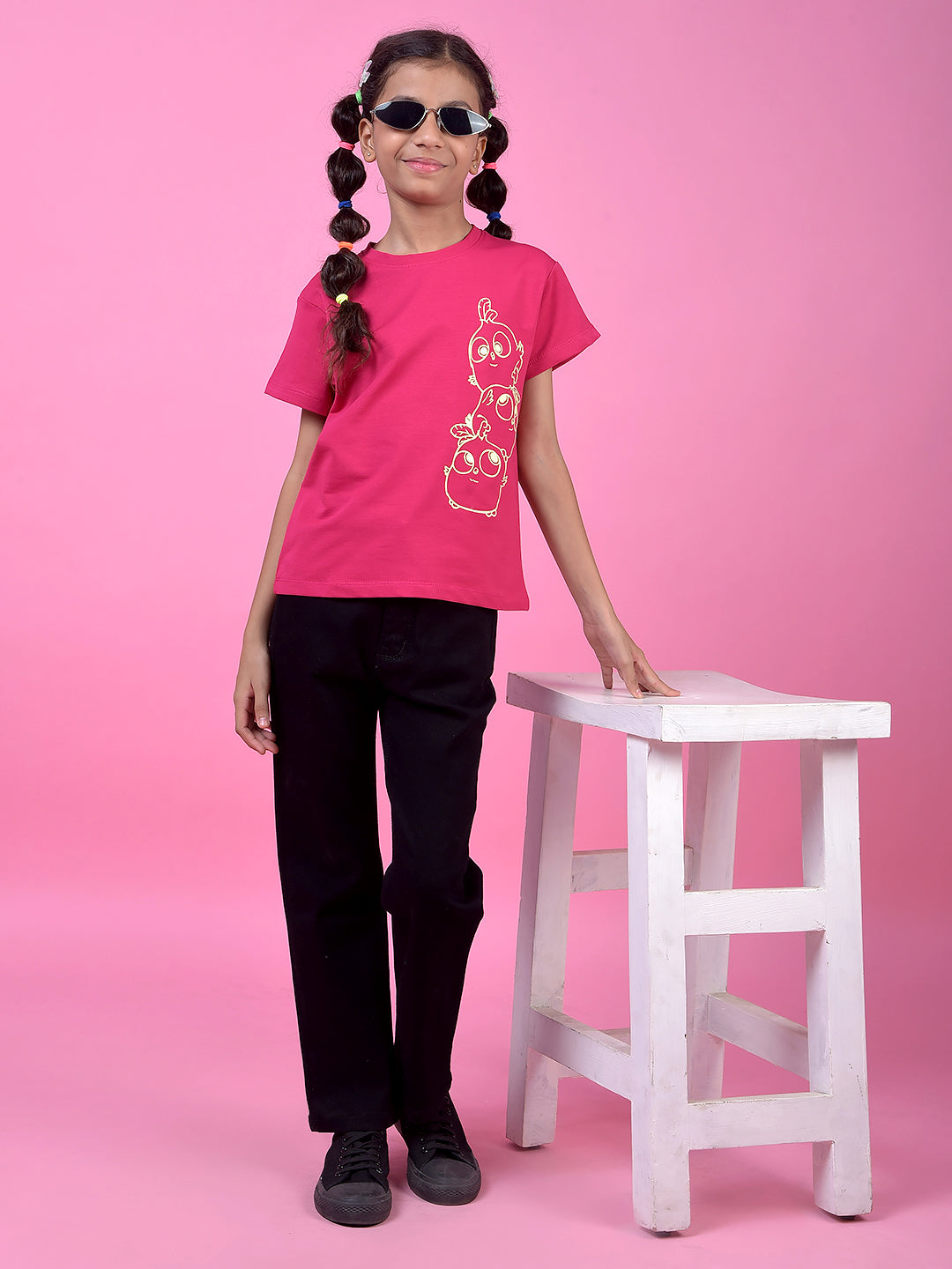 Classic Black Straight Leg Denim Jeans-Girls Jeans-Crimsoune Club