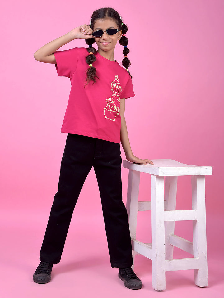 Classic Black Straight Leg Denim Jeans-Girls Jeans-Crimsoune Club