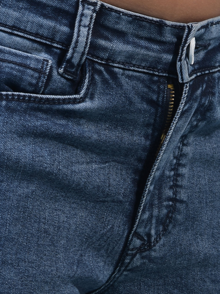 Girl's Blue Bootcut Jeans-Girls Jeans-Crimsoune Club