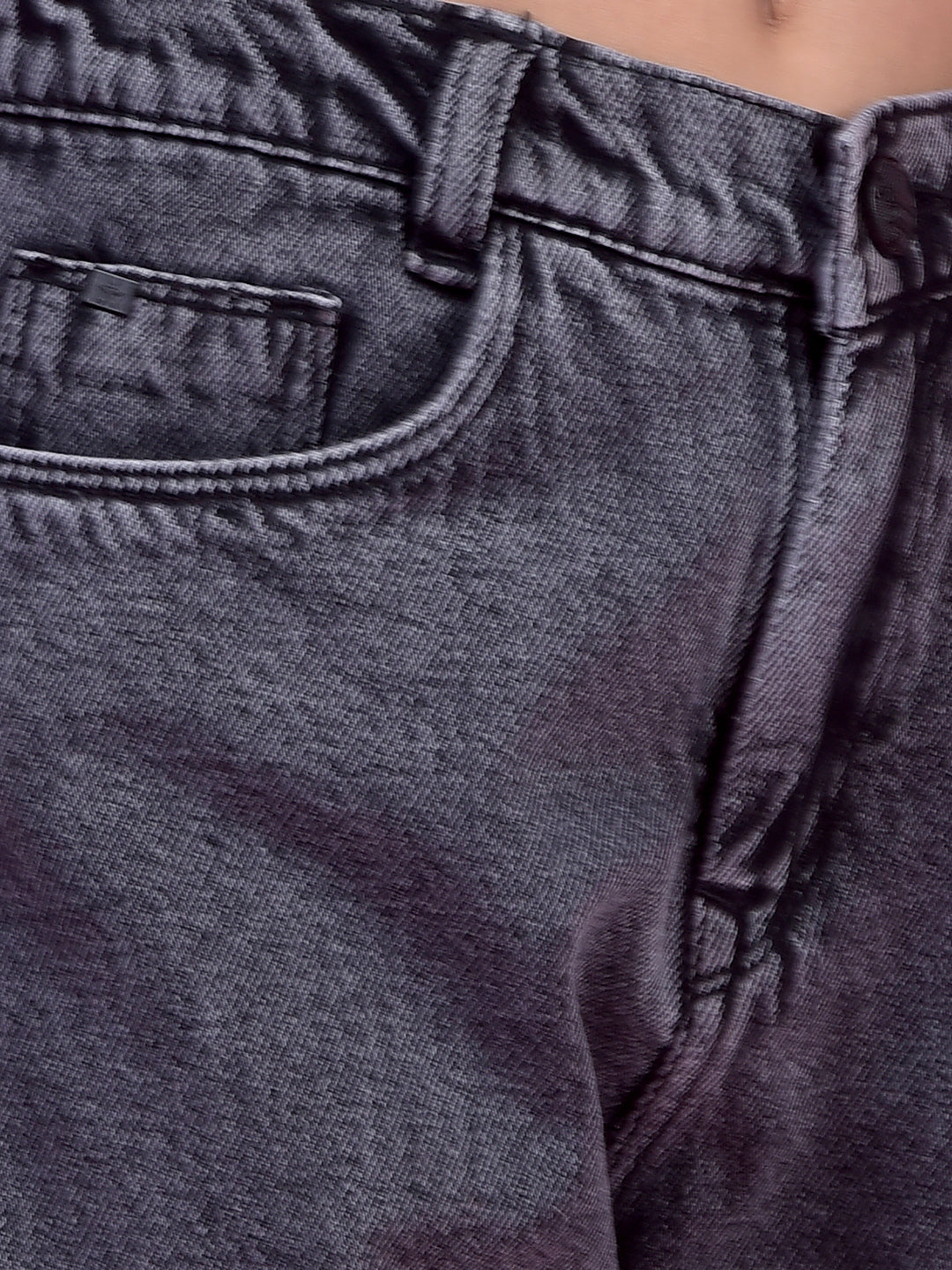 Comfy Grey Wide-Leg Cotton Jeans-Girls Jeans-Crimsoune Club