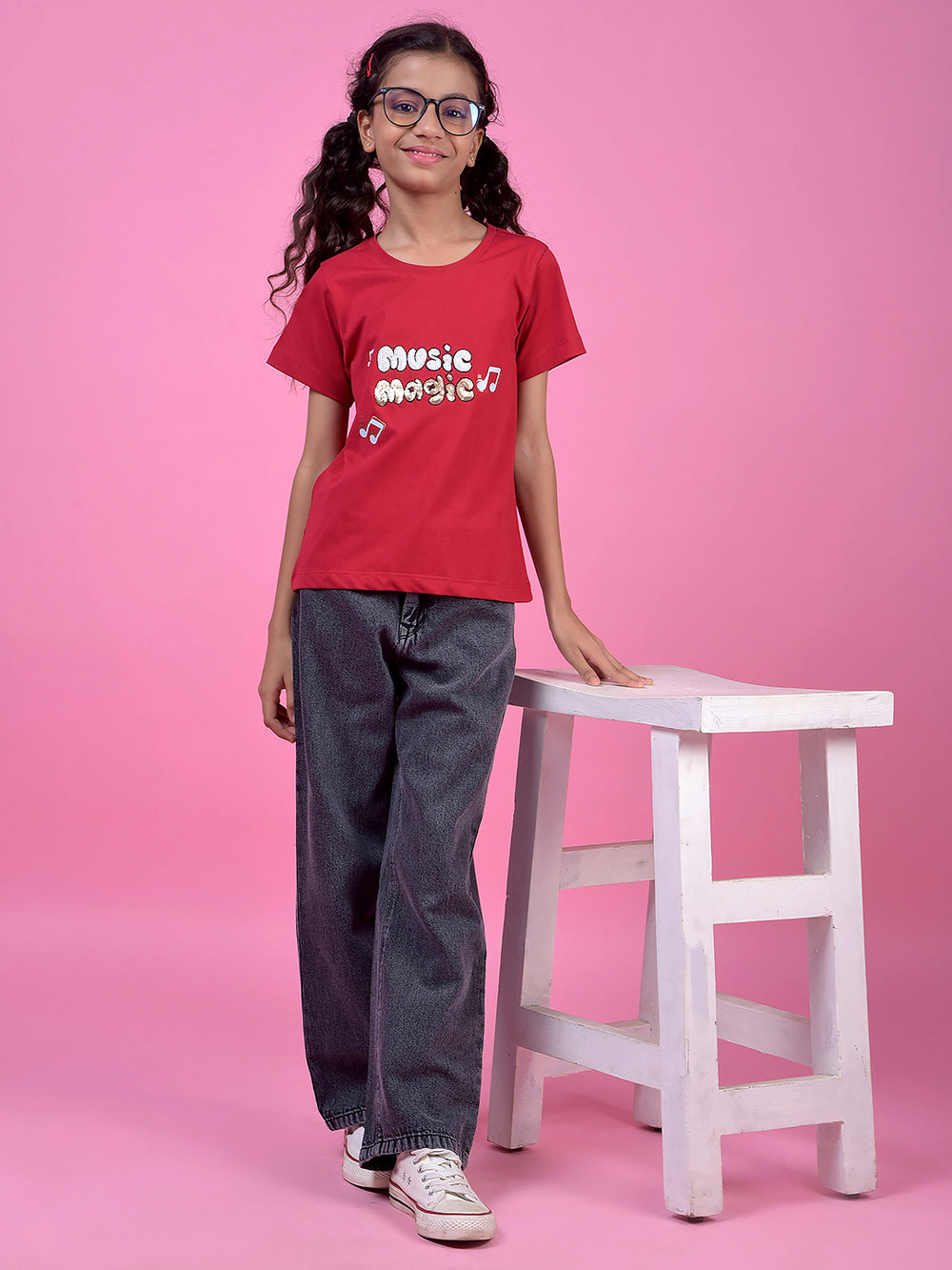 Comfy Grey Wide-Leg Cotton Jeans-Girls Jeans-Crimsoune Club