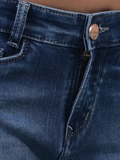 Girl's Blue Wide-Leg Jeans-Girls Jeans-Crimsoune Club