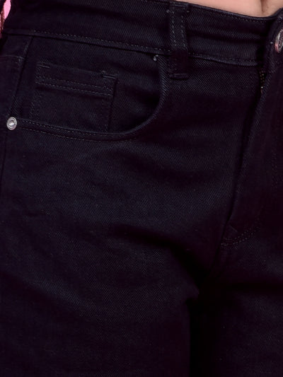 Blue Fashionable Wide-Leg Denim Cargo Jeans-Girls Jeans-Crimsoune Club
