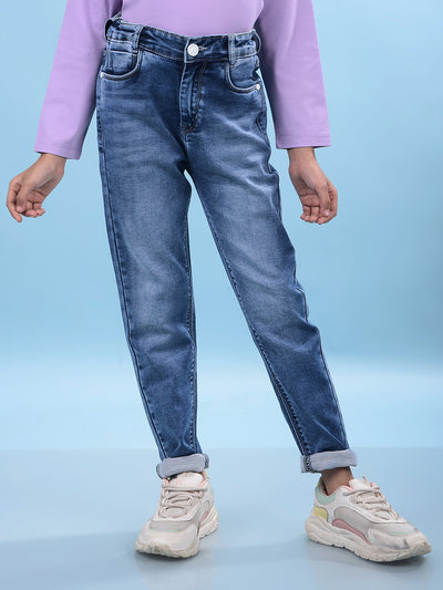 Blue Skinny Jeans-Girls Jeans-Crimsoune Club