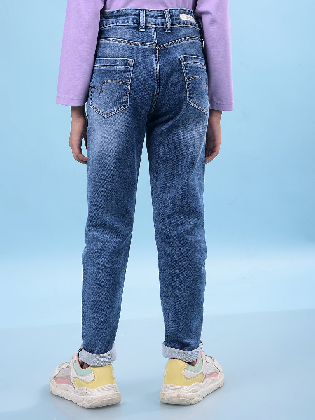 Blue Skinny Jeans-Girls Jeans-Crimsoune Club