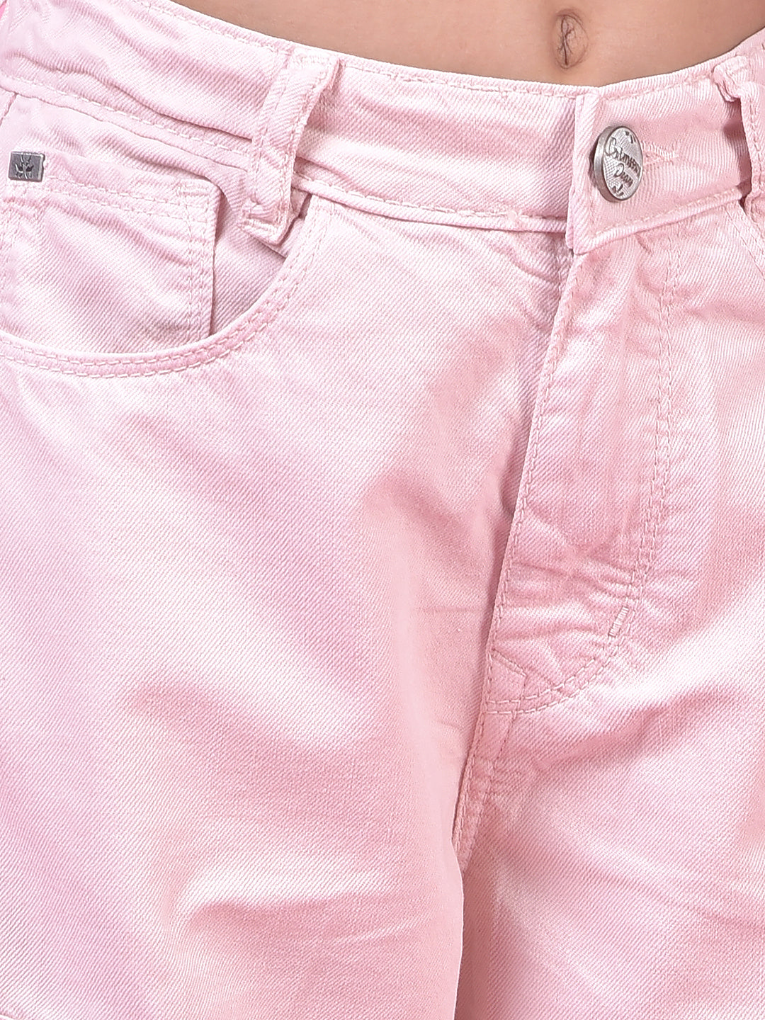 Vibrant Pink Cotton Baggy Cargo Jeans-Girls Jeans-Crimsoune Club