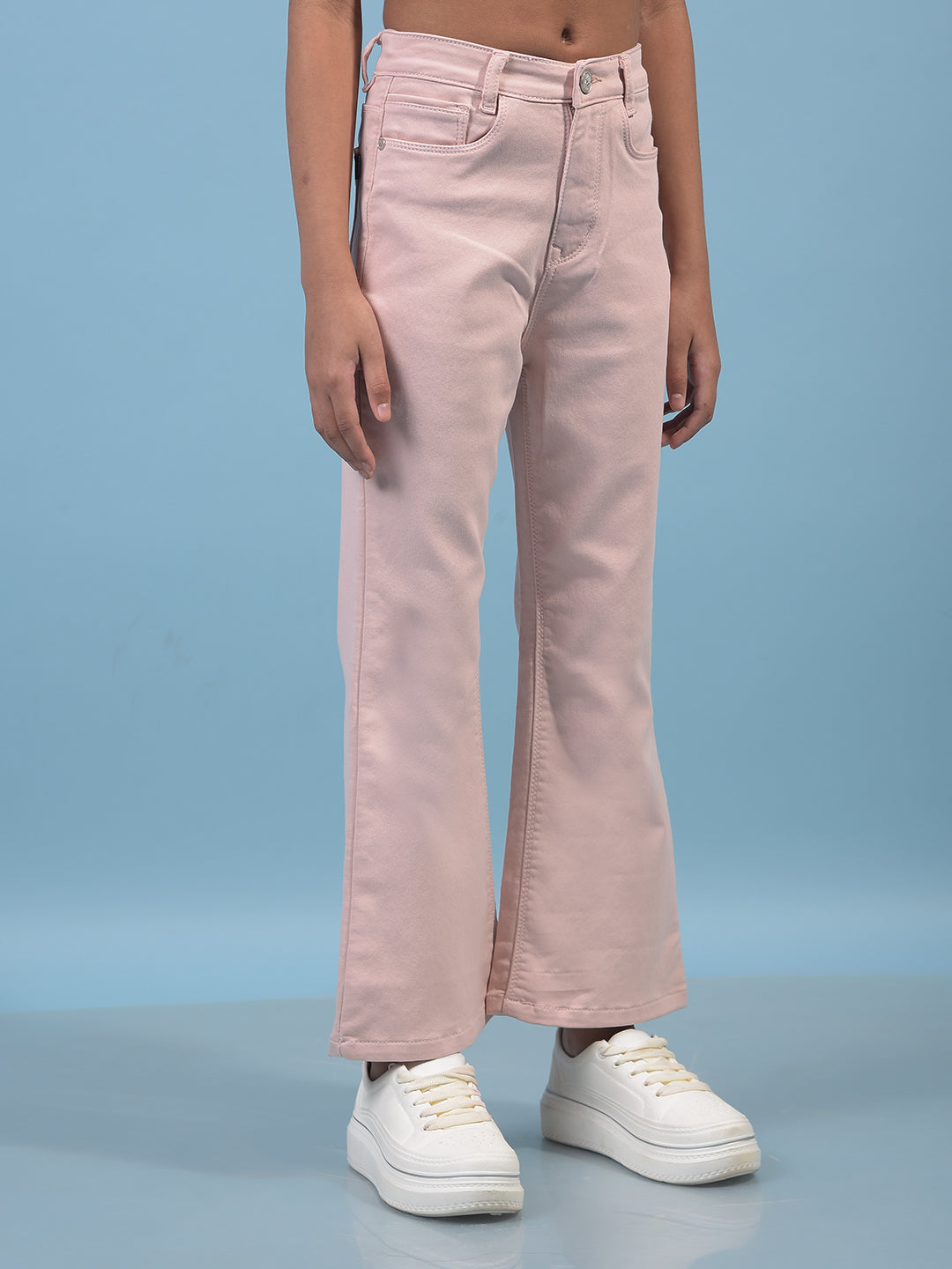 Girl's Peach Bootcut Jeans-Girls Jeans-Crimsoune Club