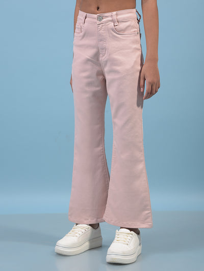 Girl's Peach Bootcut Jeans-Girls Jeans-Crimsoune Club