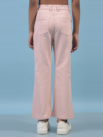 Girl's Peach Bootcut Jeans-Girls Jeans-Crimsoune Club