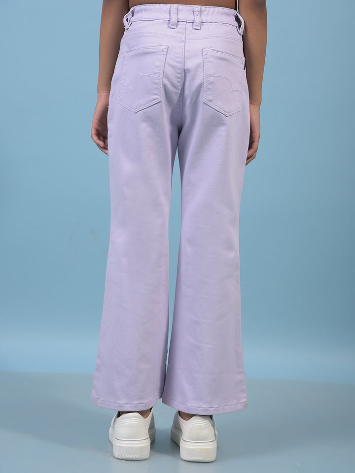 Girl's Purple Bootcut Jeans-Girls Jeans-Crimsoune Club