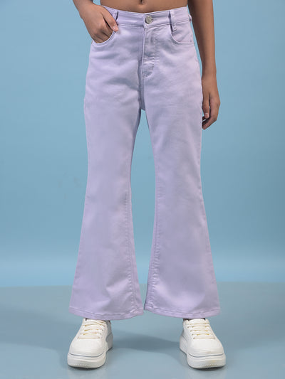 Girl's Purple Bootcut Jeans-Girls Jeans-Crimsoune Club