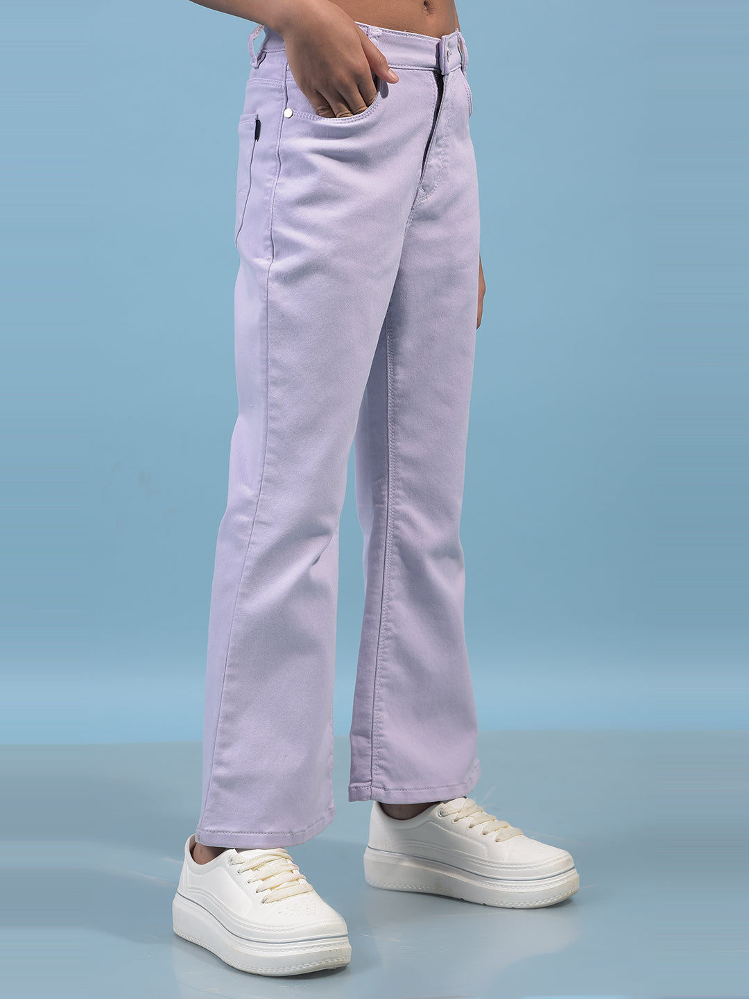 Girl's Purple Bootcut Jeans-Girls Jeans-Crimsoune Club