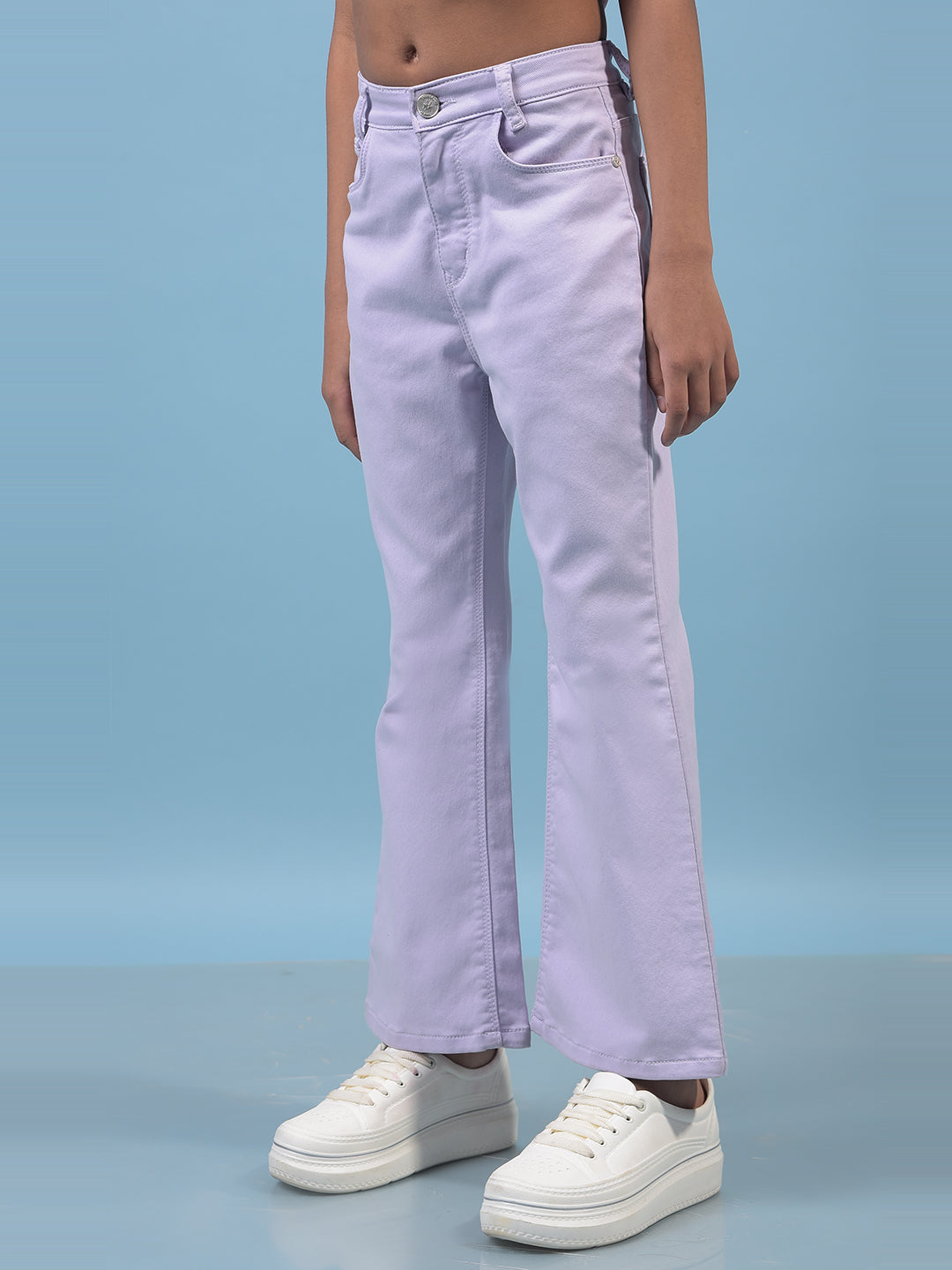 Girl's Purple Bootcut Jeans-Girls Jeans-Crimsoune Club