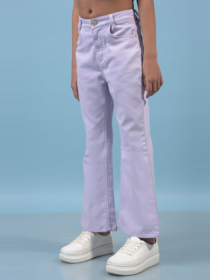 Girl's Purple Bootcut Jeans-Girls Jeans-Crimsoune Club