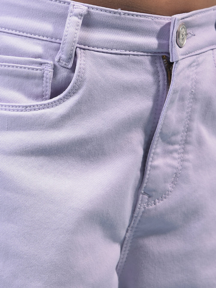 Girl's Purple Bootcut Jeans-Girls Jeans-Crimsoune Club