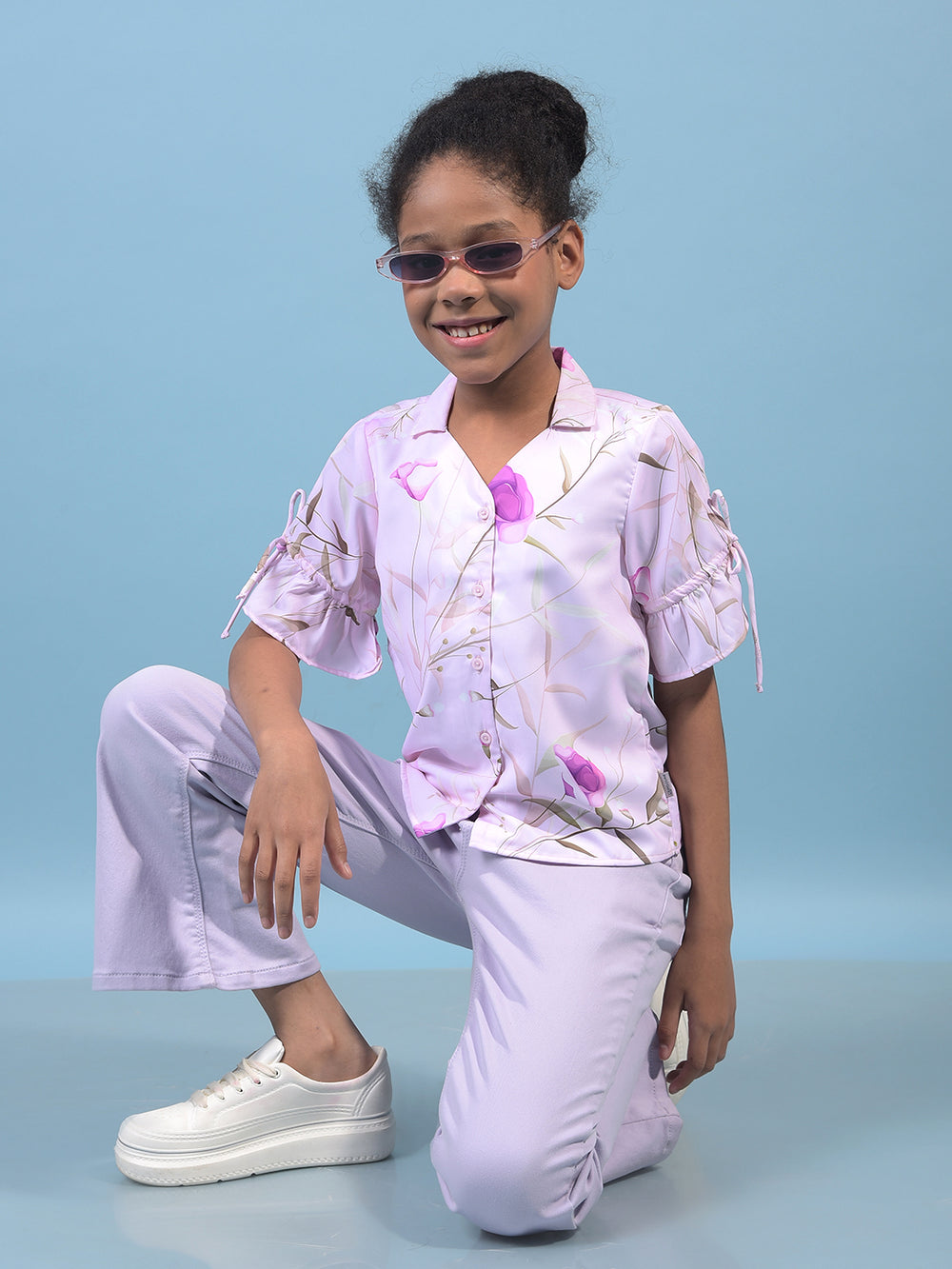 Girl's Purple Bootcut Jeans-Girls Jeans-Crimsoune Club