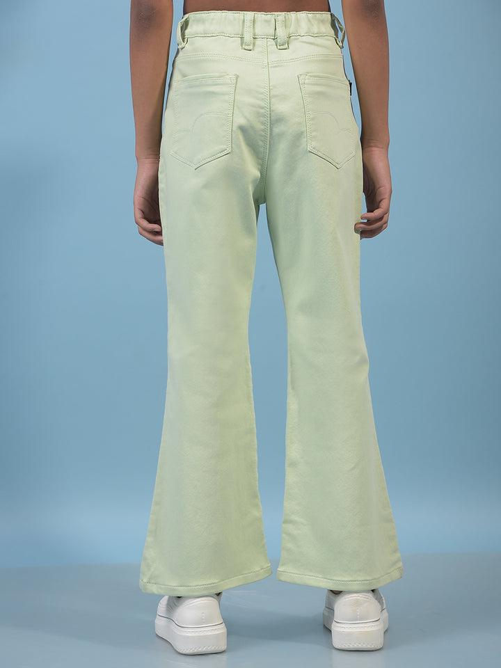 Girl's Green Bootcut Jeans-Girls Jeans-Crimsoune Club
