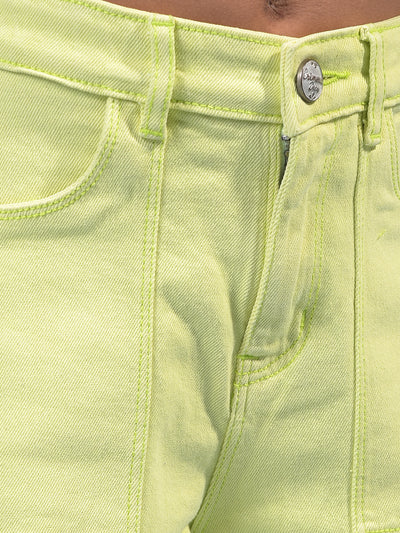 Girl's Green Baggy Cargo Jeans-Girls Jeans-Crimsoune Club