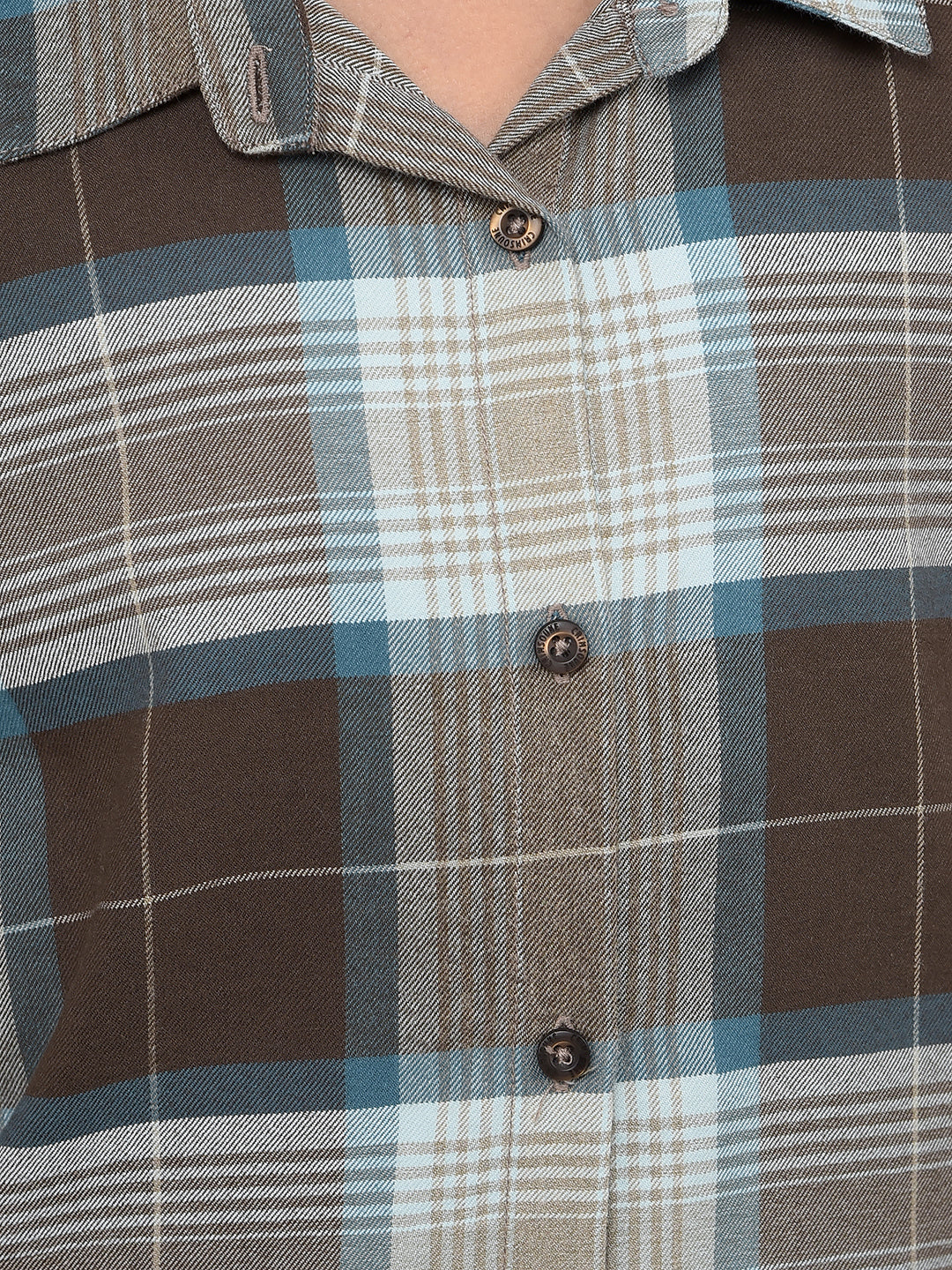 Green Checked 100% Cotton Tie-Up Shirt-Girls Shirts-Crimsoune Club