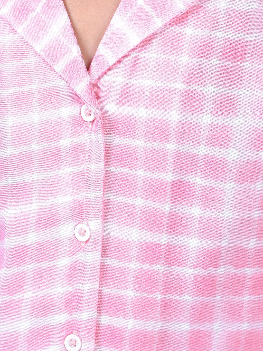 Pink Printed Resort Collar Shirt-Girls Shirts-Crimsoune Club