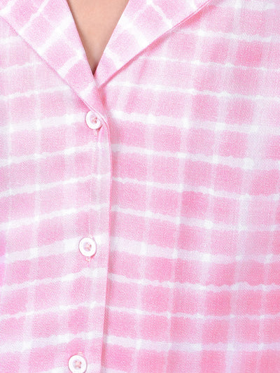 Pink Printed Resort Collar Shirt-Girls Shirts-Crimsoune Club
