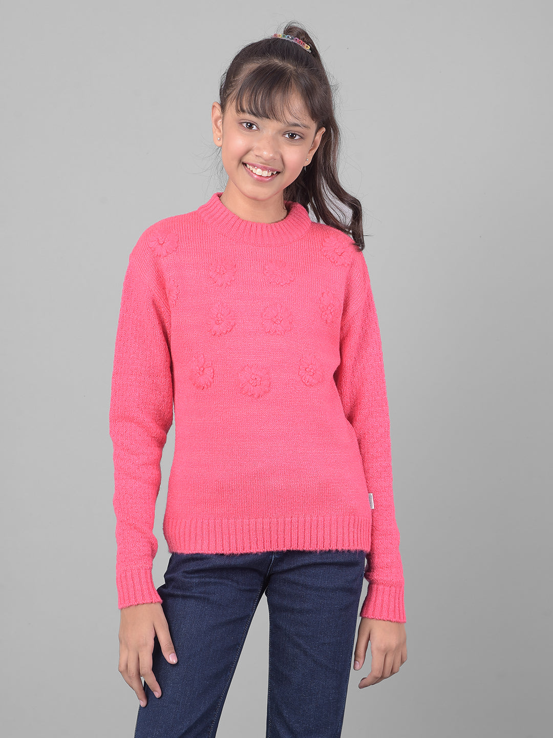 Pink Sweater-Girls Sweaters-Crimsoune Club