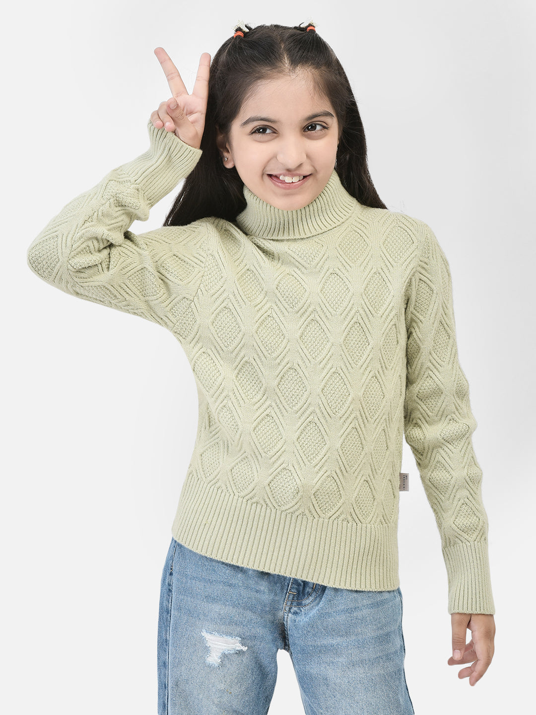 Olive Sweater-Girls Sweaters-Crimsoune Club