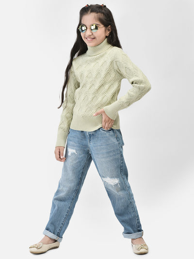 Olive Sweater-Girls Sweaters-Crimsoune Club