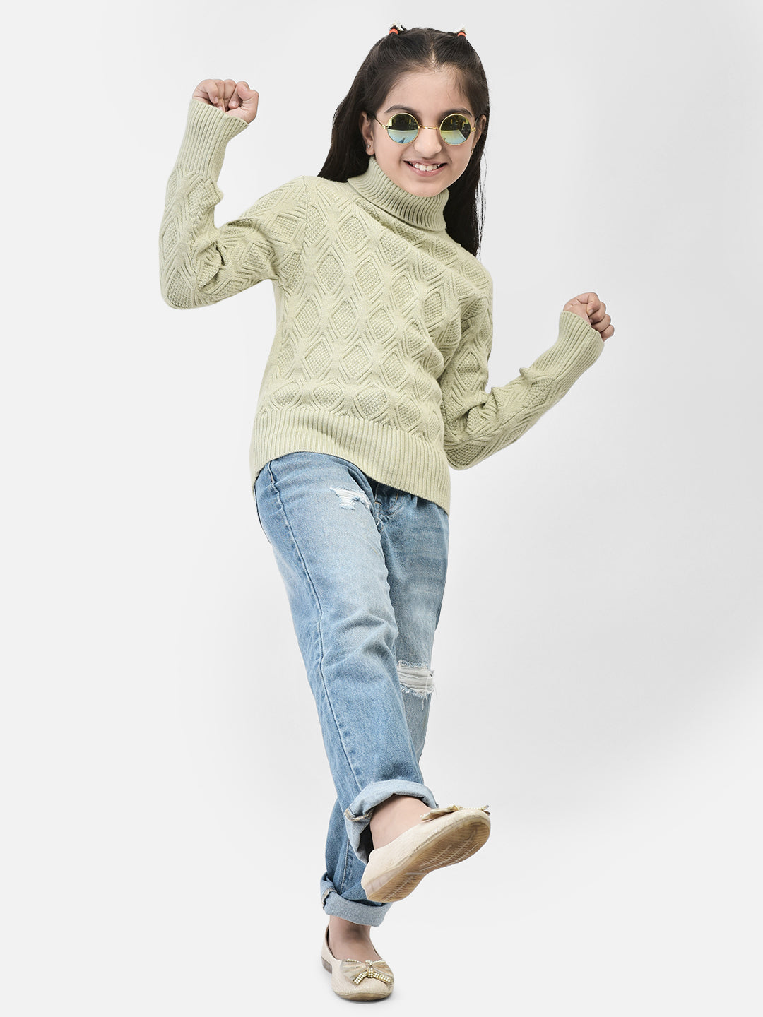 Olive Sweater-Girls Sweaters-Crimsoune Club