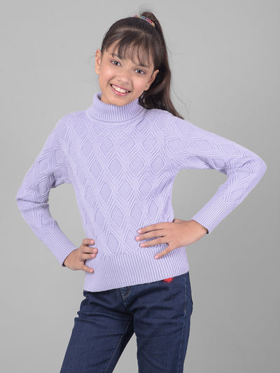 Purple Turtle-Neck Sweater-Girls Sweaters-Crimsoune Club