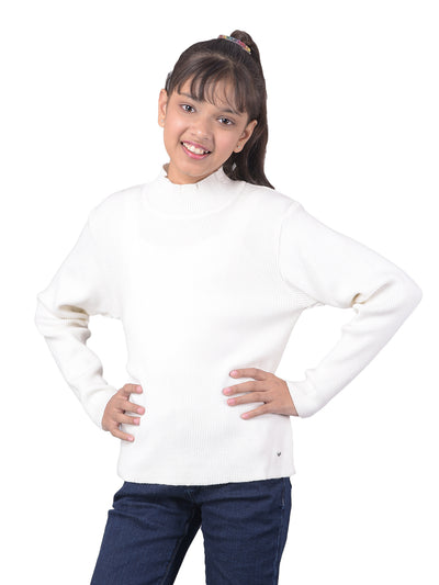 White Turtle-Neck Sweater-Girls Sweaters-Crimsoune Club