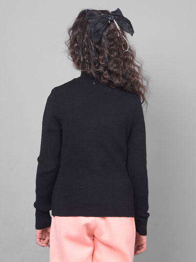 Black Sweater-Girls Sweaters-Crimsoune Club