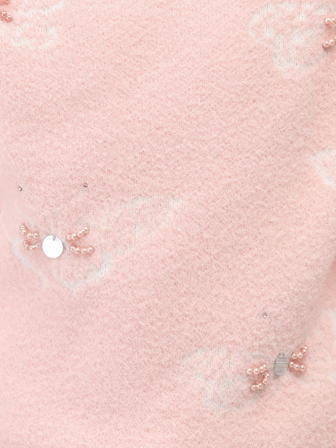 Peach Printed Sweater-Girls Sweaters-Crimsoune Club