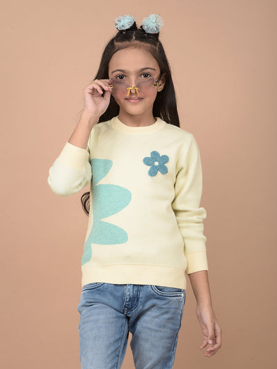 Cream Embroidered Sweater-Girls Sweaters-Crimsoune Club