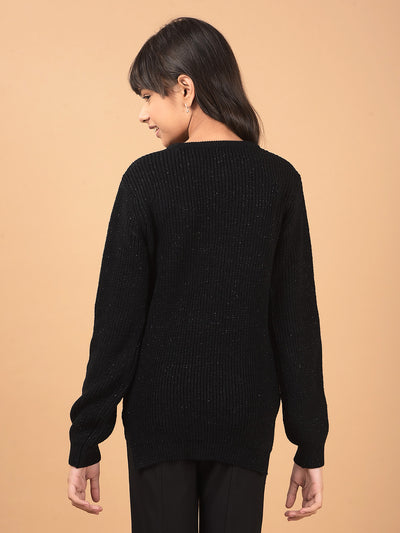 Black Sweater-Girls Sweaters-Crimsoune Club