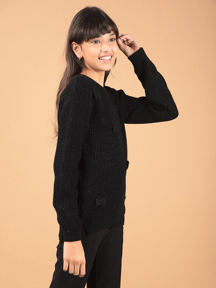 Black Sweater-Girls Sweaters-Crimsoune Club