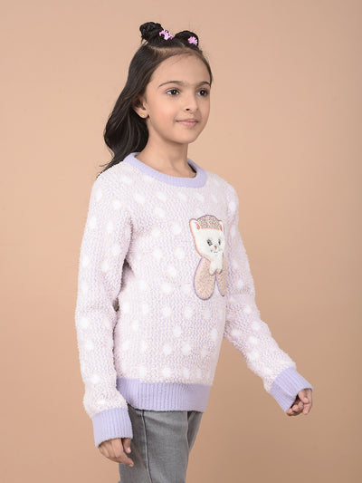 Purple Embellished Sweater-Girls Sweaters-Crimsoune Club