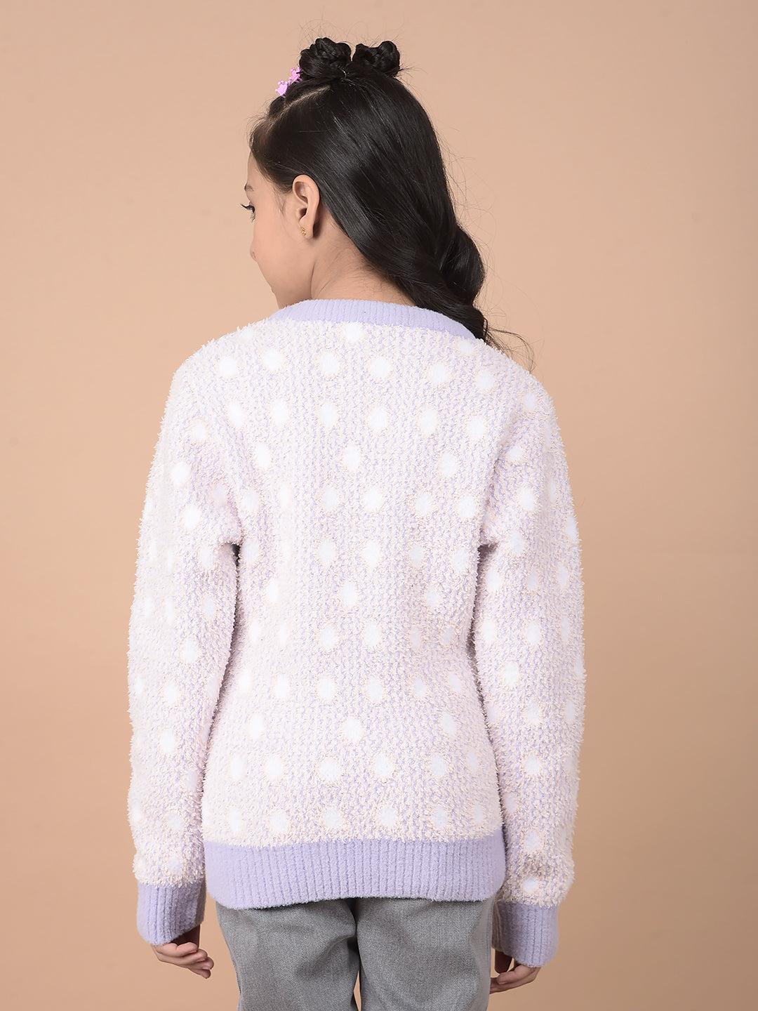 Purple Embellished Sweater-Girls Sweaters-Crimsoune Club