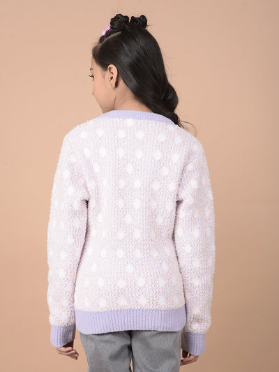 Purple Embellished Sweater-Girls Sweaters-Crimsoune Club