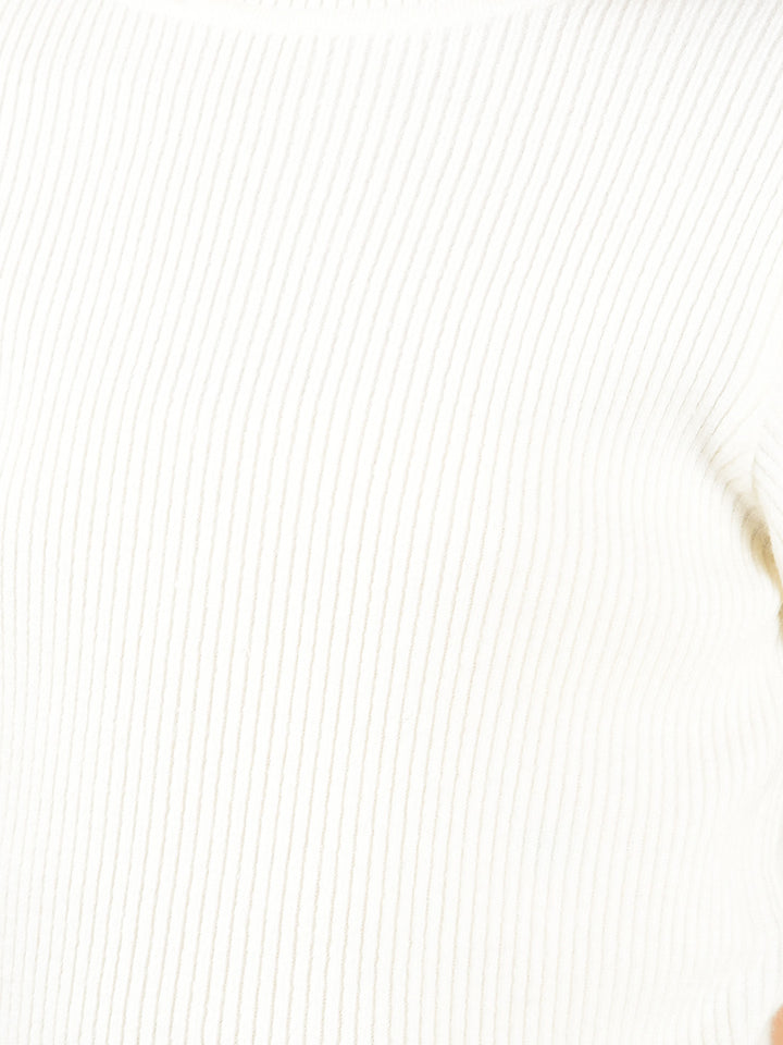 White High Neck Sweater-Girls Sweaters-Crimsoune Club