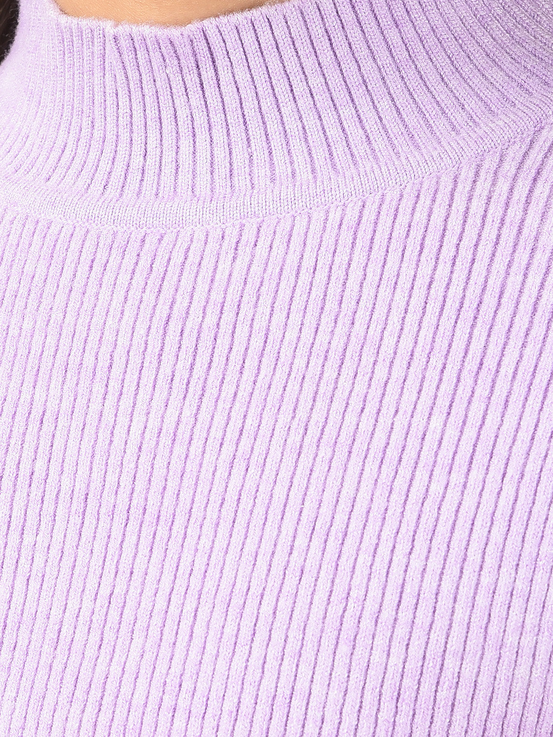 Purple High Neck Sweater-Girls Sweaters-Crimsoune Club