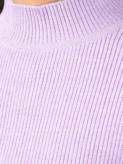 Purple High Neck Sweater-Girls Sweaters-Crimsoune Club