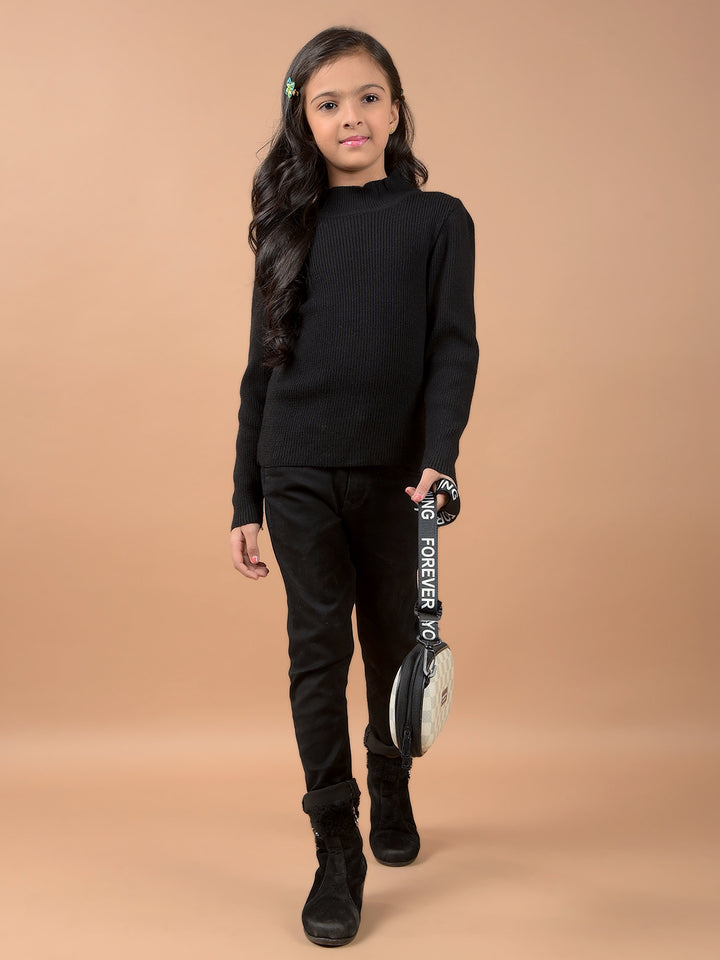 Black Jacquard High Neck Sweater – Crimsoune Club Black Jacquard High Neck Sweater – Crimsoune Club