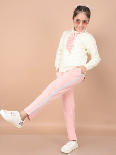 Plain Pink Lounge Pants-Girls Co-Ord Sets-Crimsoune Club