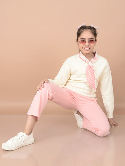 Plain Pink Lounge Pants-Girls Co-Ord Sets-Crimsoune Club
