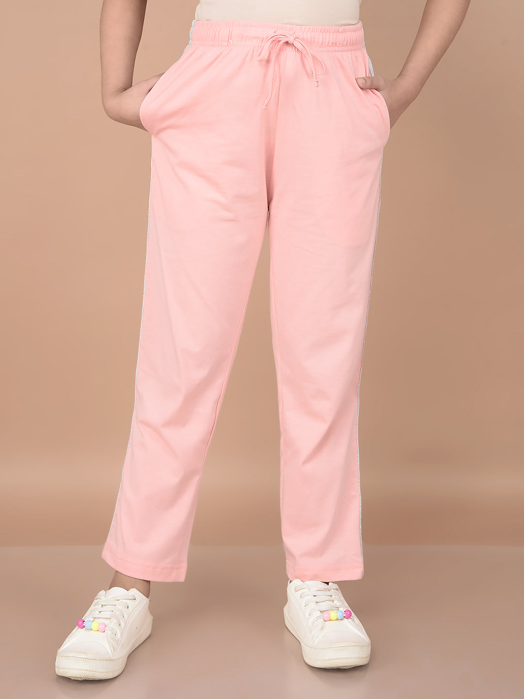Plain Pink Lounge Pants-Girls Co-Ord Sets-Crimsoune Club