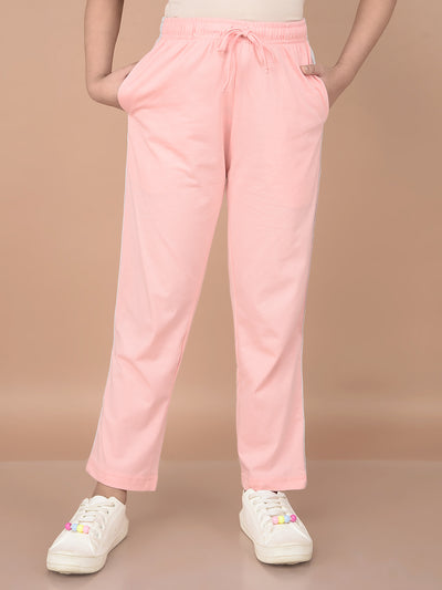 Plain Pink Lounge Pants-Girls Co-Ord Sets-Crimsoune Club